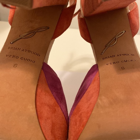 BRIAN ATWOOD Gabby block heeled platforms! Rare pink/orange colour way, Size 6 - Picture 7 of 8